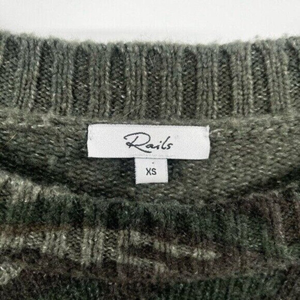 RAILS Perci Camo Wool-Alpaca Long Sleeve Crew Neck Sweater XS - Picture 6 of 10